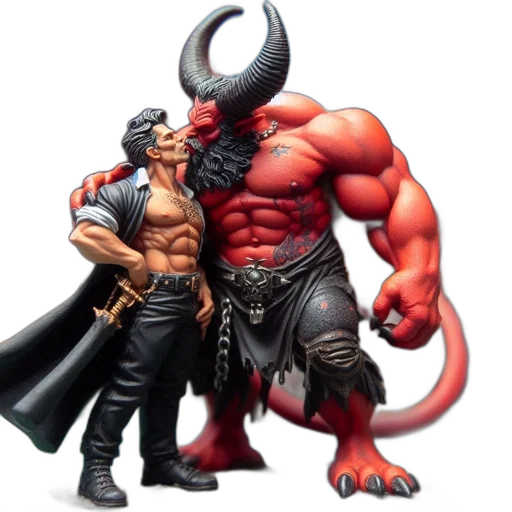dragon, concept art, comic book art, fantasy art, 3d render, two, miniature, figures transparent PNG cut-out