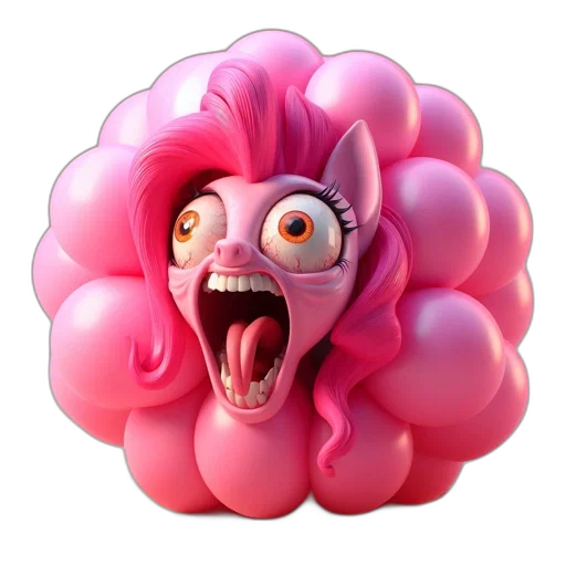 creature, hair, face, crown, 3d render, concept art, photorealistic, cartoon transparent PNG cut-out