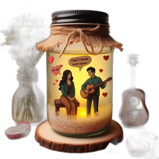 bottle, concept art, fire, romantic, scene, depicts, woman, man transparent PNG cut-out