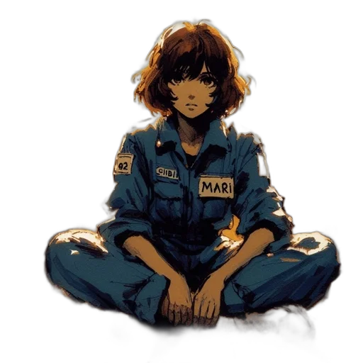 jacket, face, robot, dress, concept art, comic book art, anime, pixel art transparent PNG cut-out