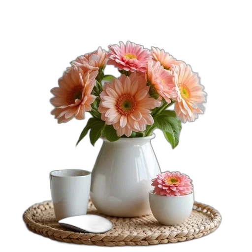 flower, crown, photorealistic, 3d render transparent PNG cut-out
