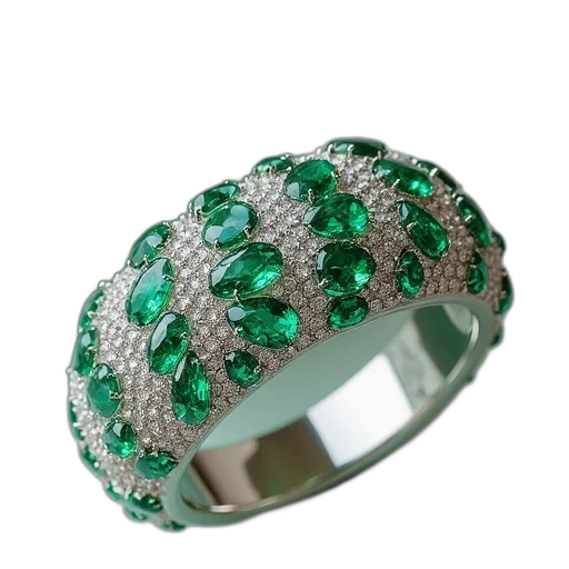 jewelry, crown, 3d render, green transparent PNG cut-out