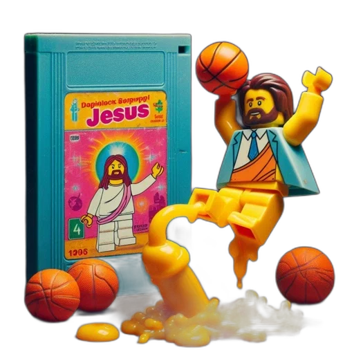 3d render, concept art, lego, figure, jesus, designed, appear, will transparent PNG cut-out