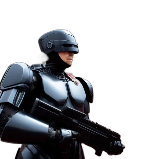robot, weapon, 3d render, concept art, individual, armored, suit, silver transparent PNG cut-out