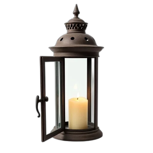 vintage-style, lantern, metal, frame, glass, paneled, door, has transparent PNG cut-out