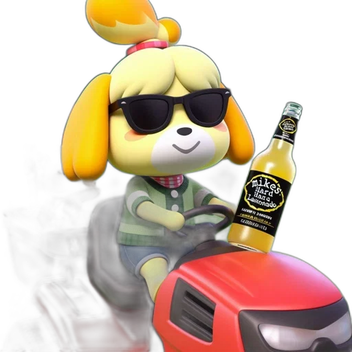 car, animal, jacket, 3d render, concept art, vaporwave, animated, dog transparent PNG cut-out