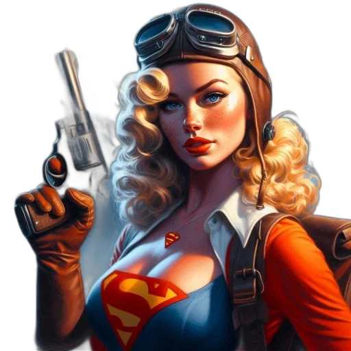 weapon, comic book art, concept art, pixel art, fantasy art, woman, blonde, hair transparent PNG cut-out