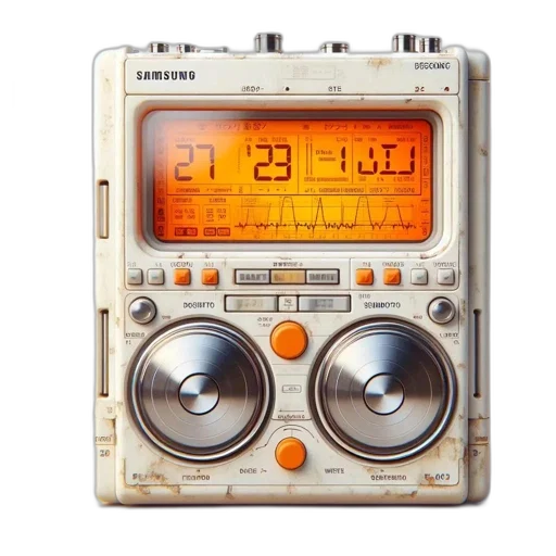 vintage-inspired, portable, music, player, samsung, features, large, display transparent PNG cut-out