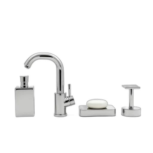 set, four, bathroom, fixtures, displayed, against, white, background transparent PNG cut-out