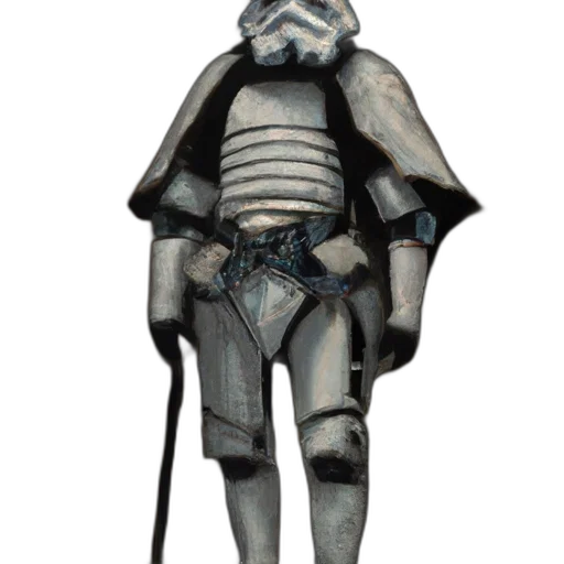 staff, robot, mask, jacket, concept art, fantasy art, 3d render, watercolor transparent PNG cut-out