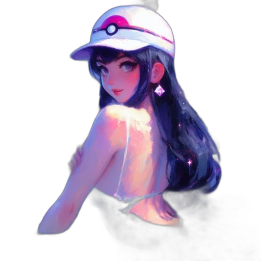 hat, dress, staff, crown, vaporwave, anime, concept art, pixel art transparent PNG cut-out