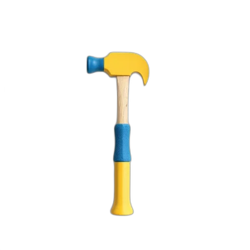 staff, weapon, umbrella, sword, yellow, blue, hammer, white transparent PNG cut-out