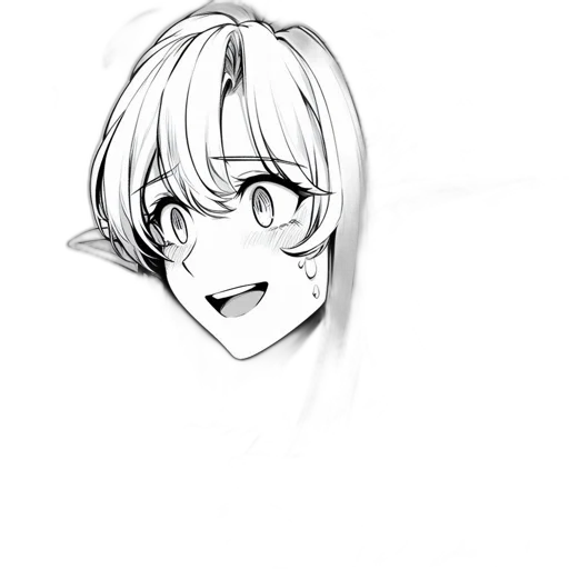 face, mask, creature, hair, anime, cartoon, pencil sketch, concept art transparent PNG cut-out