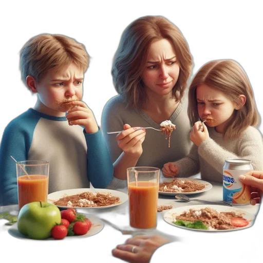 food, photorealistic, oil painting, concept art, inside, dining, room, family transparent PNG cut-out