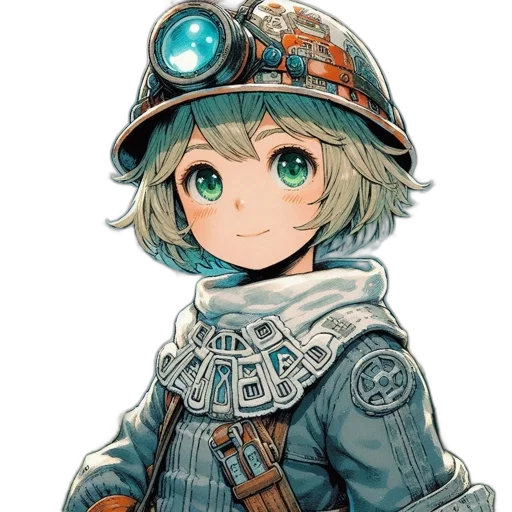 staff, robot, weapon, hat, anime, pixel art, concept art, fantasy art transparent PNG cut-out