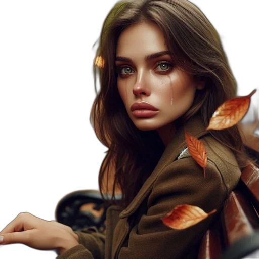 jacket, face, jewelry, photorealistic, fantasy art, oil painting, concept art, earth tones transparent PNG cut-out