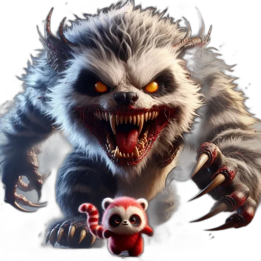creature, animal, concept art, fantasy art, 3d render, pixel art, ominous, furry transparent PNG cut-out