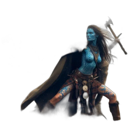 staff, concept art, fantasy art, comic book art, 3d render, blue, dark, woman transparent PNG cut-out