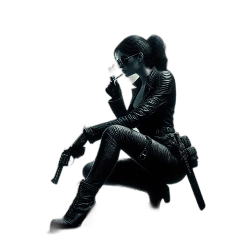 weapon, jacket, concept art, cyberpunk transparent PNG cut-out