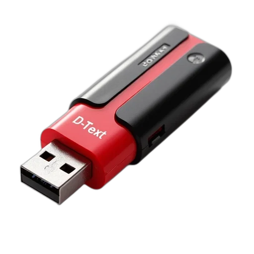 red, black, usb, flash, drive, brand, name, donau transparent PNG cut-out
