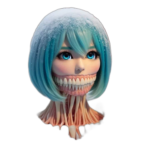 mask, creature, face, robot, 3d render, vaporwave, concept art, anime transparent PNG cut-out