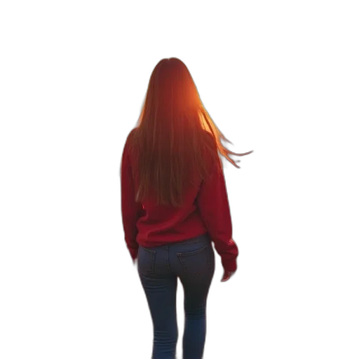hair, jacket, dress, staff transparent PNG cut-out