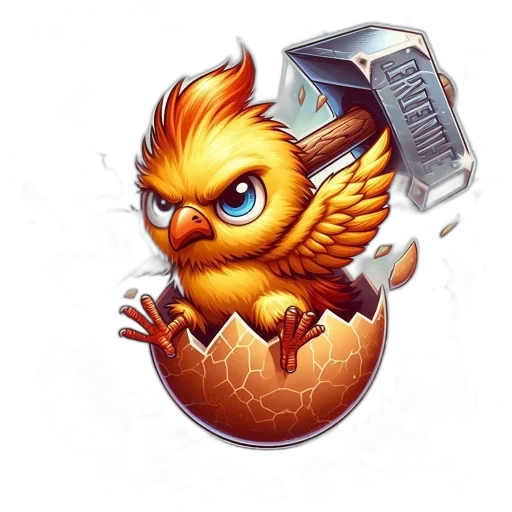 dragon, fantasy art, concept art, pixel art, 3d render, animated, chick, breaks transparent PNG cut-out