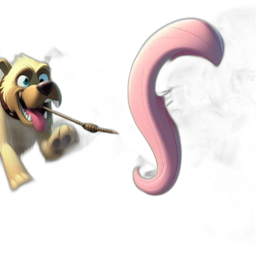 staff, weapon, animal, creature, concept art, 3d render, fantasy art, watercolor transparent PNG cut-out