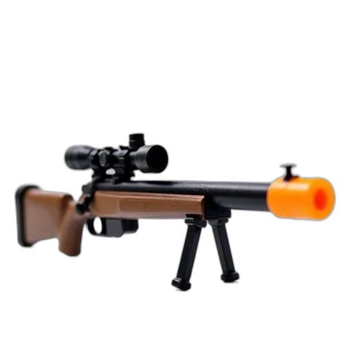 weapon, staff, 3d render, black, brown, toy, gun, scope transparent PNG cut-out