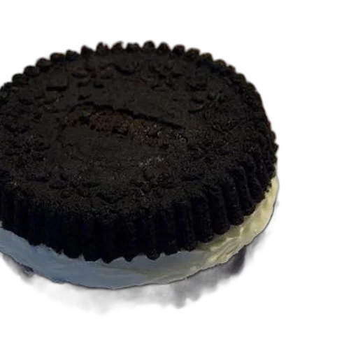food, crown, 3d render, dark, round, chocolate, cake, white transparent PNG cut-out