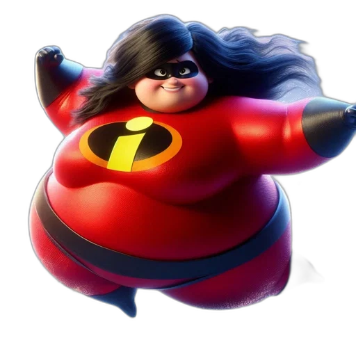 3d render, concept art, photorealistic, violet, parr, incredibles, dynamic, pose transparent PNG cut-out