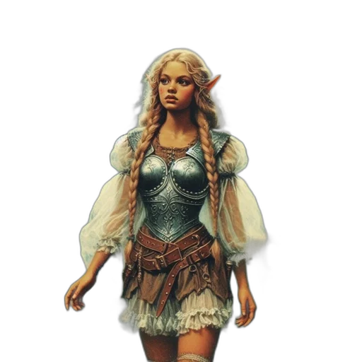 dress, dragon, fantasy art, concept art, pixel art, 3d render, woman, elf transparent PNG cut-out