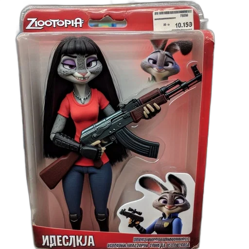 weapon, concept art, cartoon, 3d render, comic book art, zootopia, toy, package transparent PNG cut-out