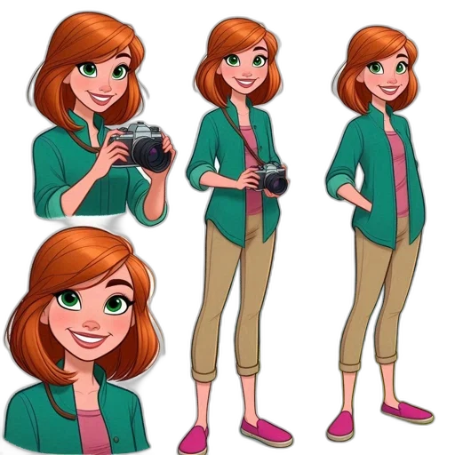 jacket, staff, dress, concept art, cartoon, 3d render, comic book art, green transparent PNG cut-out