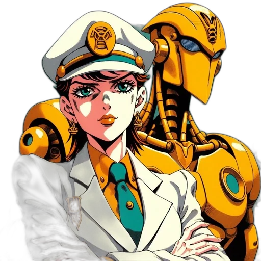 robot, staff, weapon, face, anime, concept art, pixel art, comic book art transparent PNG cut-out