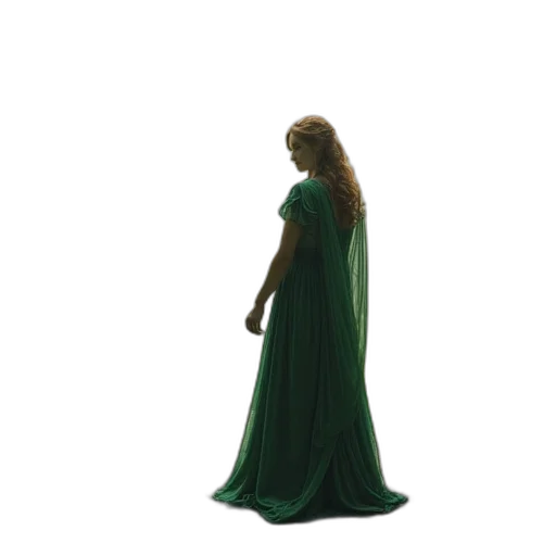 dress, staff, crown, jewelry, 3d render, concept art, fantasy art, pixel art transparent PNG cut-out