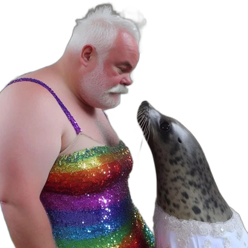 animal, dress, creature, vaporwave, outer space, underwater, inside, church transparent PNG cut-out