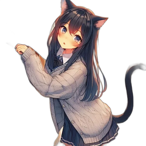 staff, animal, creature, jacket, anime, pixel art, watercolor, fantasy art transparent PNG cut-out