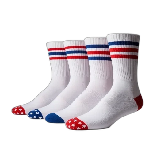 shoes, row, white, socks, red, blue, stripes, american transparent PNG cut-out