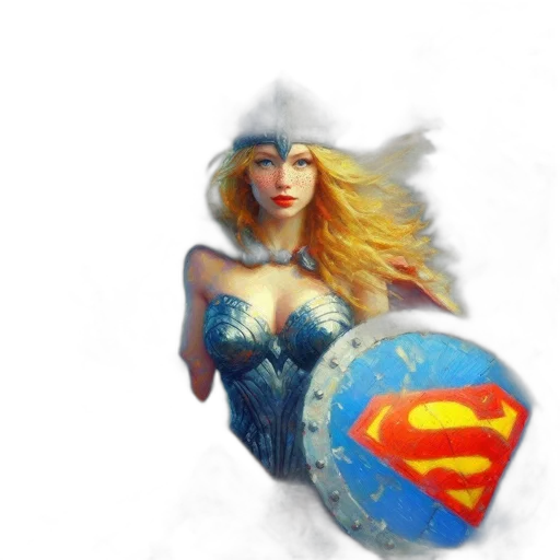 fantasy art, comic book art, concept art, photorealistic, angelic, figure, wielding, hammer transparent PNG cut-out