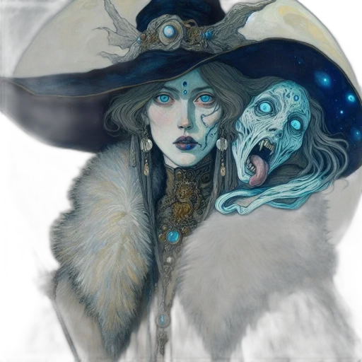 mask, hat, fantasy art, concept art, watercolor, comic book art, underwater, outer space transparent PNG cut-out