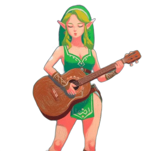 dress, weapon, concept art, fantasy art, pixel art, 3d render, green, elfish transparent PNG cut-out
