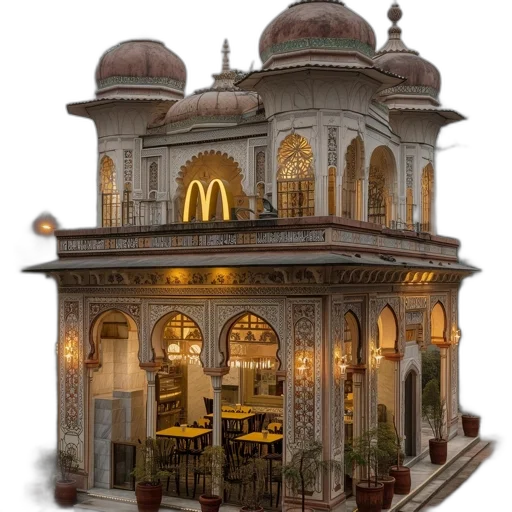 building, food, furniture, 3d render, photorealistic, concept art, pixel art, golden transparent PNG cut-out