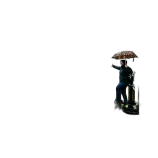 umbrella, hat, staff, robot, 3d render, concept art, pixel art, photorealistic transparent PNG cut-out