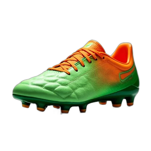shoes, green, close-up, image, soccer, cleat, predominantly, upper transparent PNG cut-out