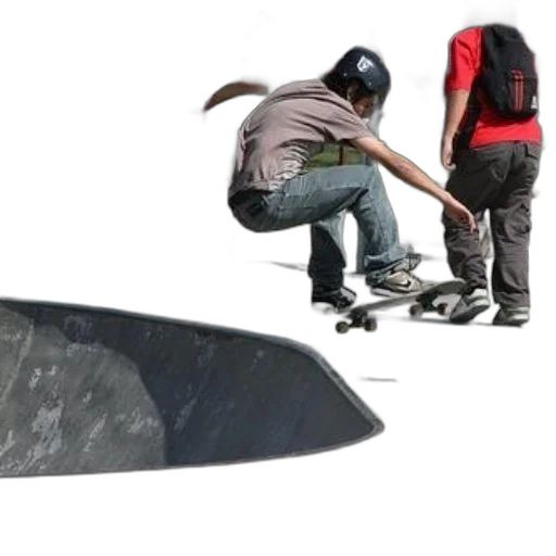 hat, weapon, shoes, umbrella, 3d render, concept art, skateboarder, mid-air transparent PNG cut-out