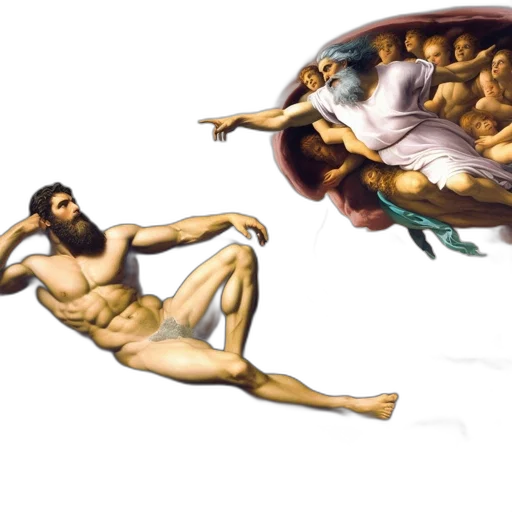 concept art, photorealistic, underwater, classical, scene, muscular, man, contemplates transparent PNG cut-out