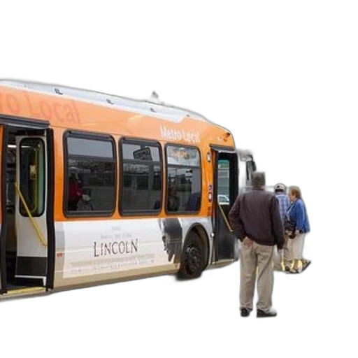metro, local, bus, stop, passengers, boarding transparent PNG cut-out