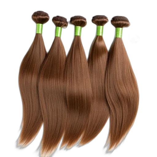 hair, staff, collection, brown, strands, displayed, white, background transparent PNG cut-out