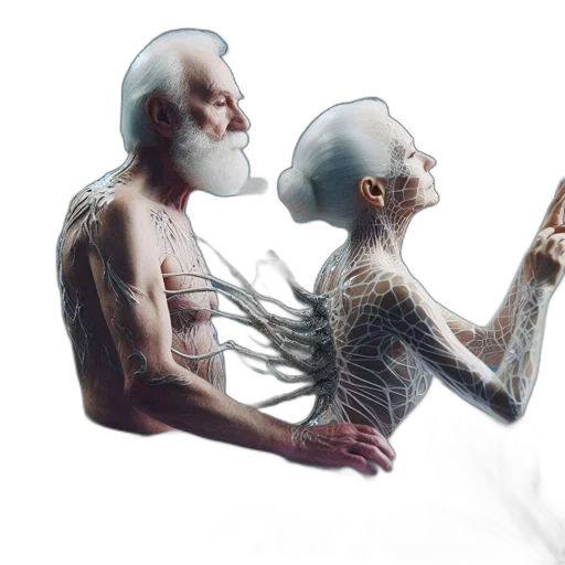 robot, mask, concept art, cyberpunk, 3d render, fantasy art, outer space, elderly transparent PNG cut-out